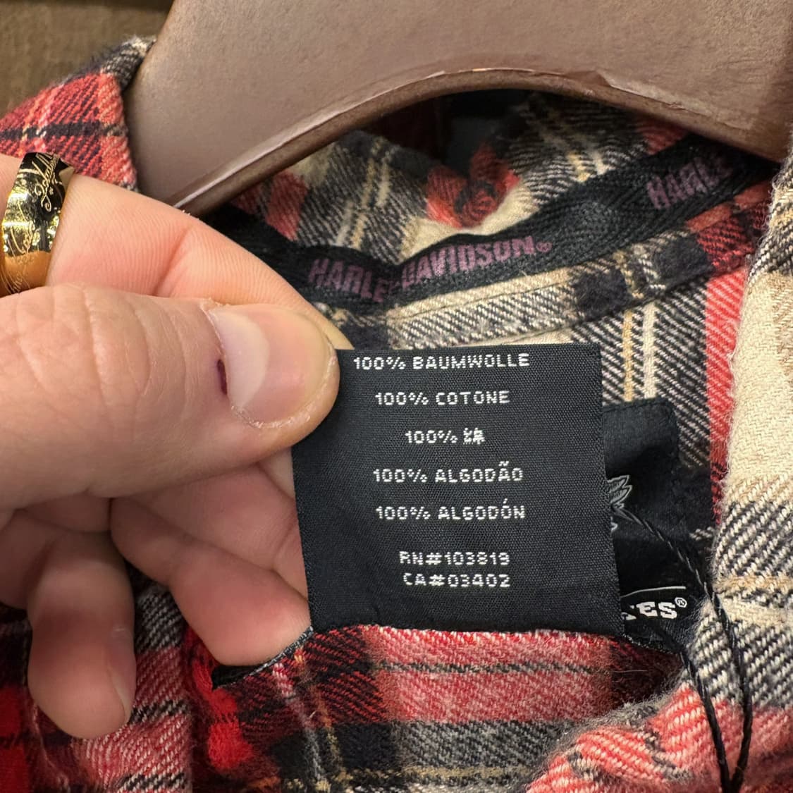 00s 할리데이비슨 플래드체크 플란넬 워크셔츠 로고패치 N738 상품이미지8