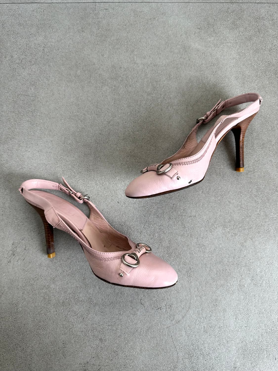 디올 2000s 레이디 디올 베이비핑크 슬링백 힐 상품이미지4