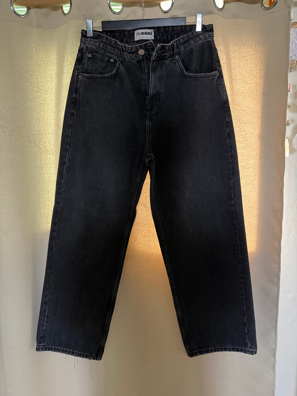 자라 x 루이지 와이드 핏 진 블랙 상품이미지3