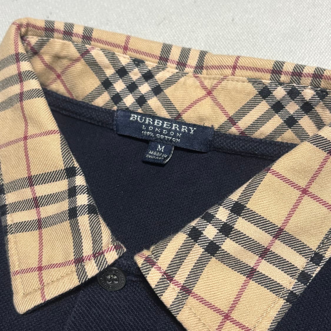 M 버버리 노바체크 카라 반팔티 상품이미지4