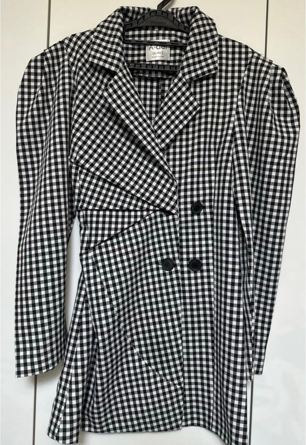 A-del 체크 원피스겸 자켓 블랙 화이트  상품이미지2