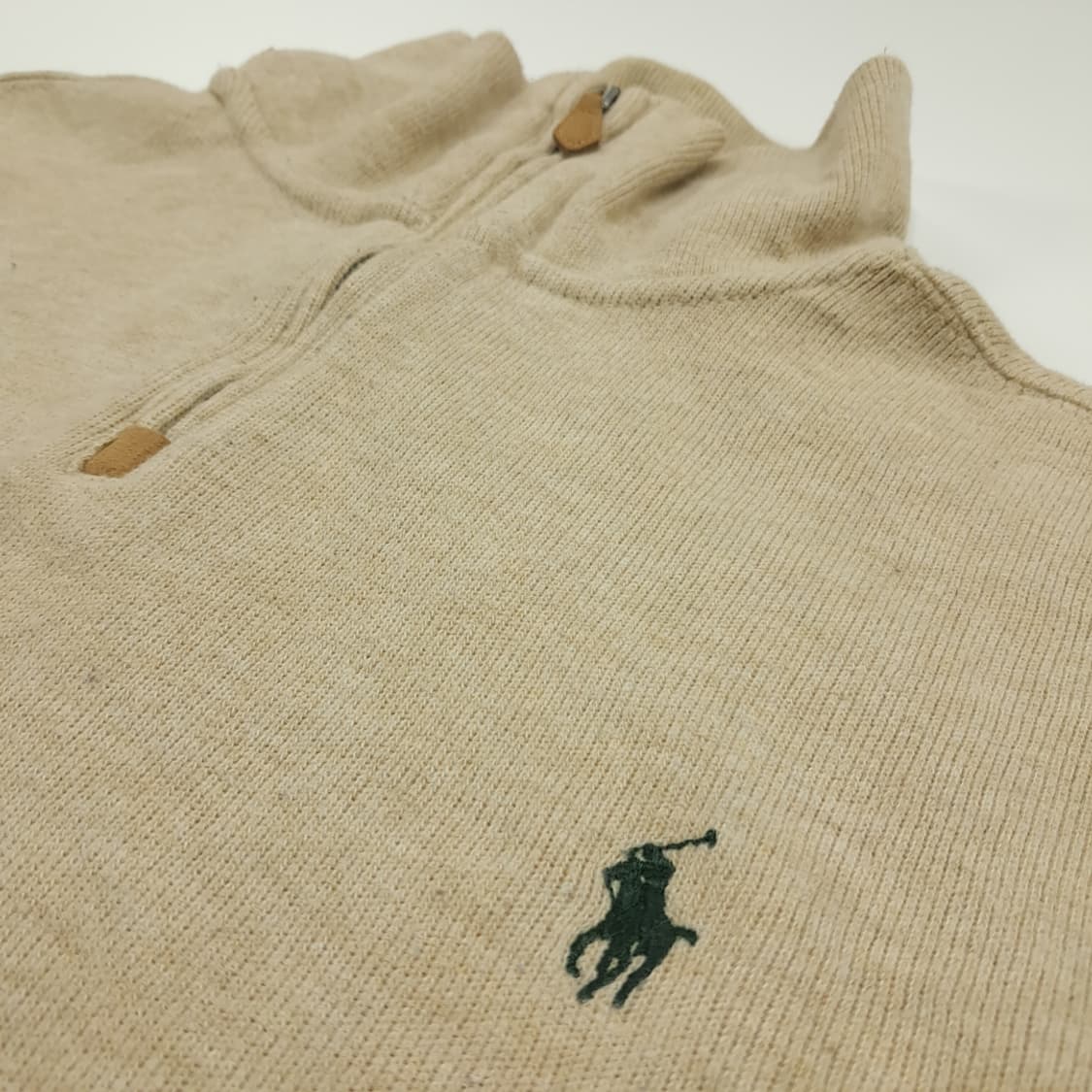 CN775 S 폴로 랄프로렌 오트밀베이지 하프집업 긴팔 니트 스웨터 상품이미지5