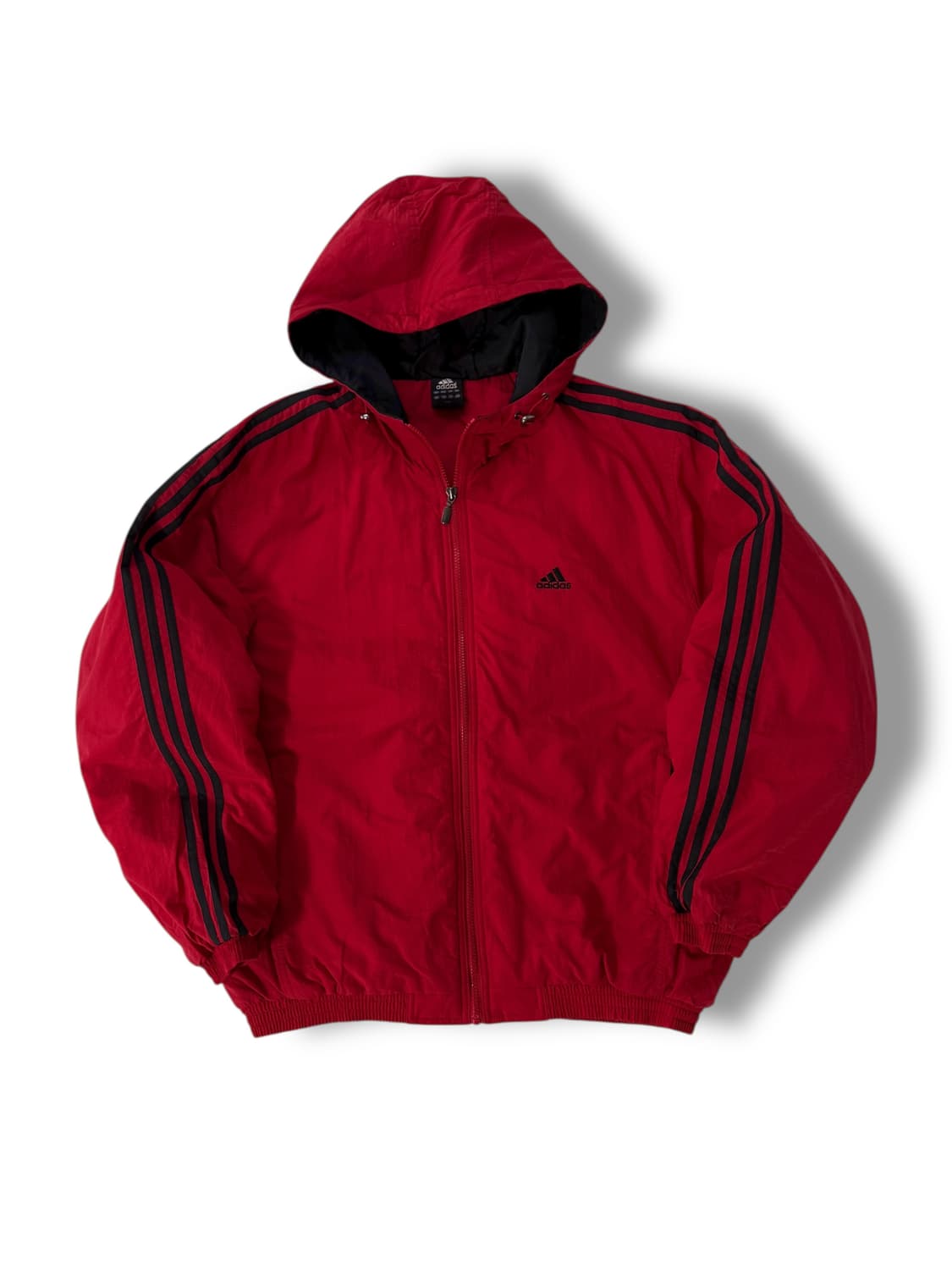 아디다스 오버사이즈 90‘s 다크레드 누빔 후드 점퍼 상품이미지1