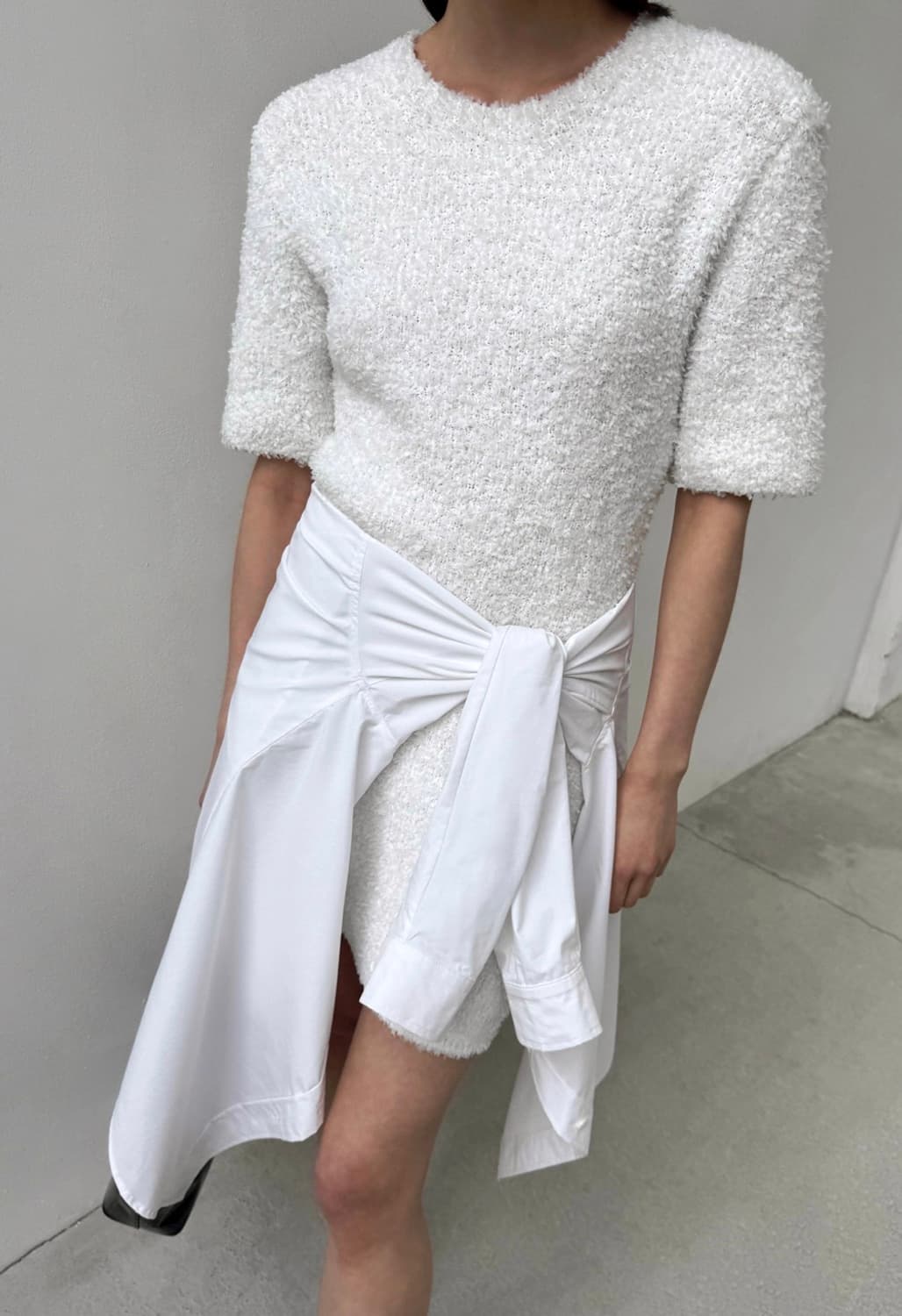 드래곤블루스 실루엣 니트 원피스 - 아이보리 S 상품이미지1