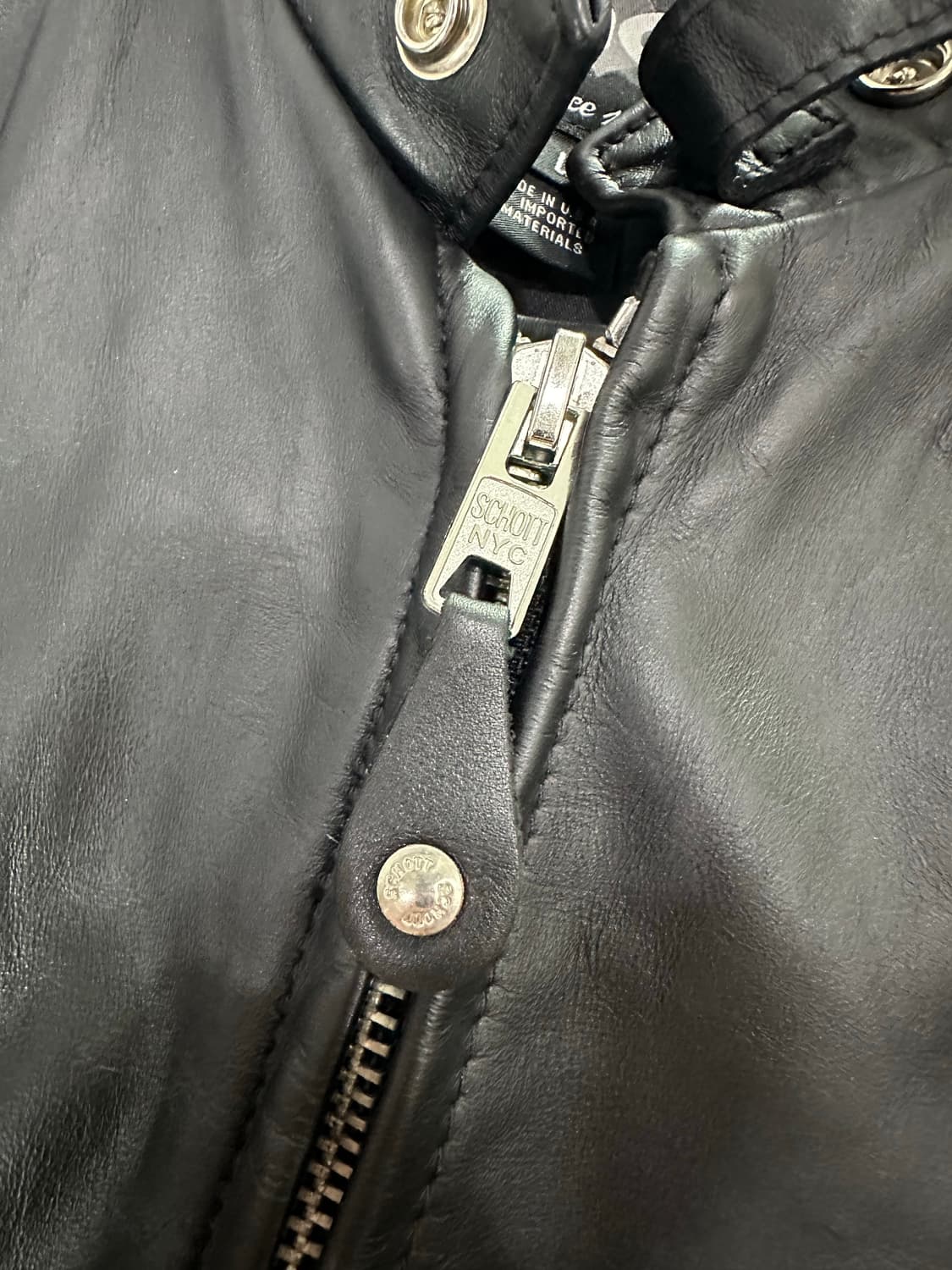 [L] 쇼트 654 카페레이서 카프스킨 싱글 레더 자켓 상품이미지6