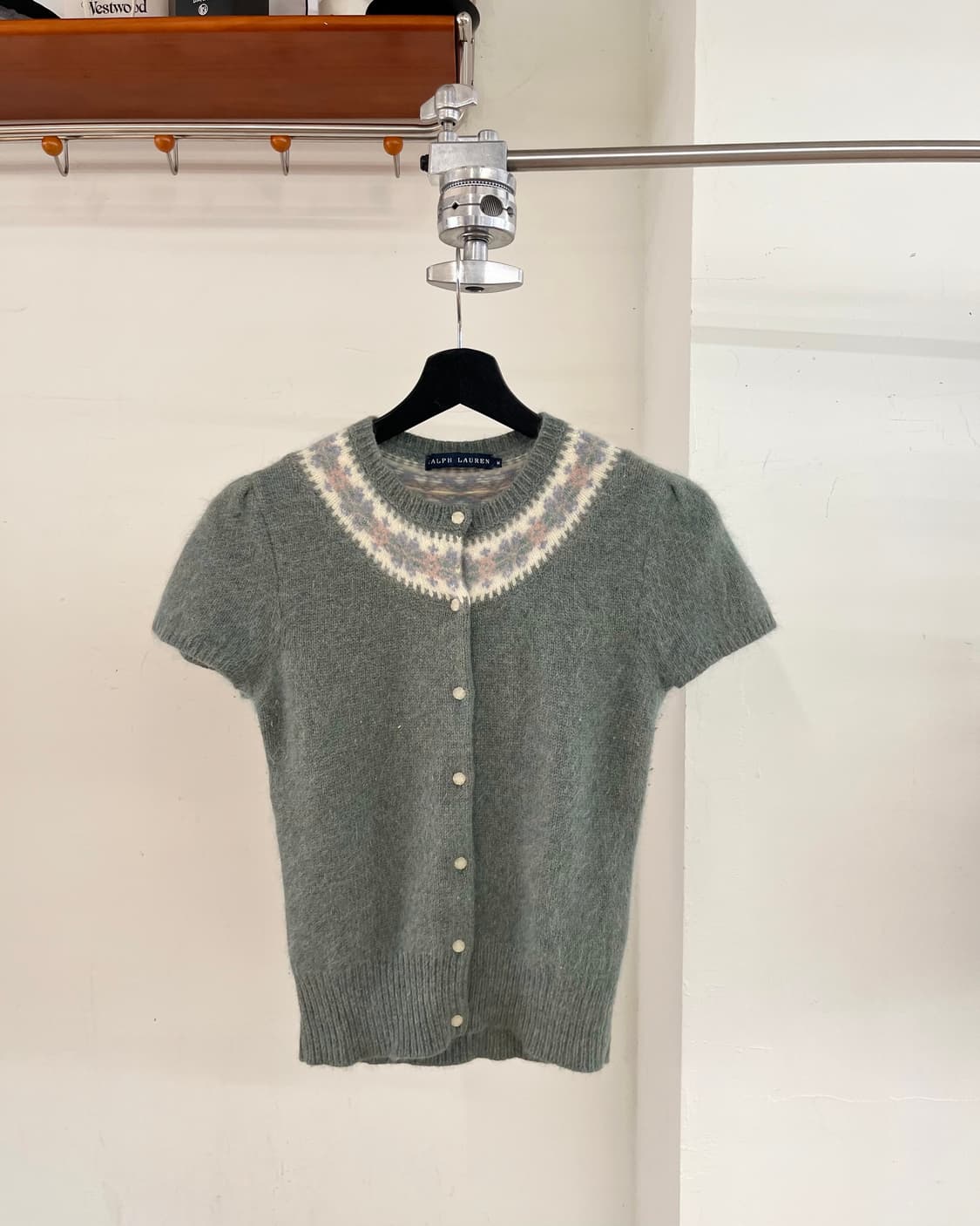 랄프로렌 앙고라 페어 아일 쇼트 슬리브 가디건 상품이미지1