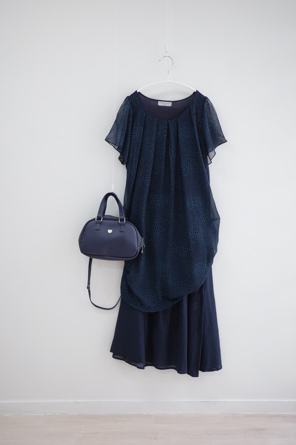 Navy banding cotton long skirt 상품이미지4