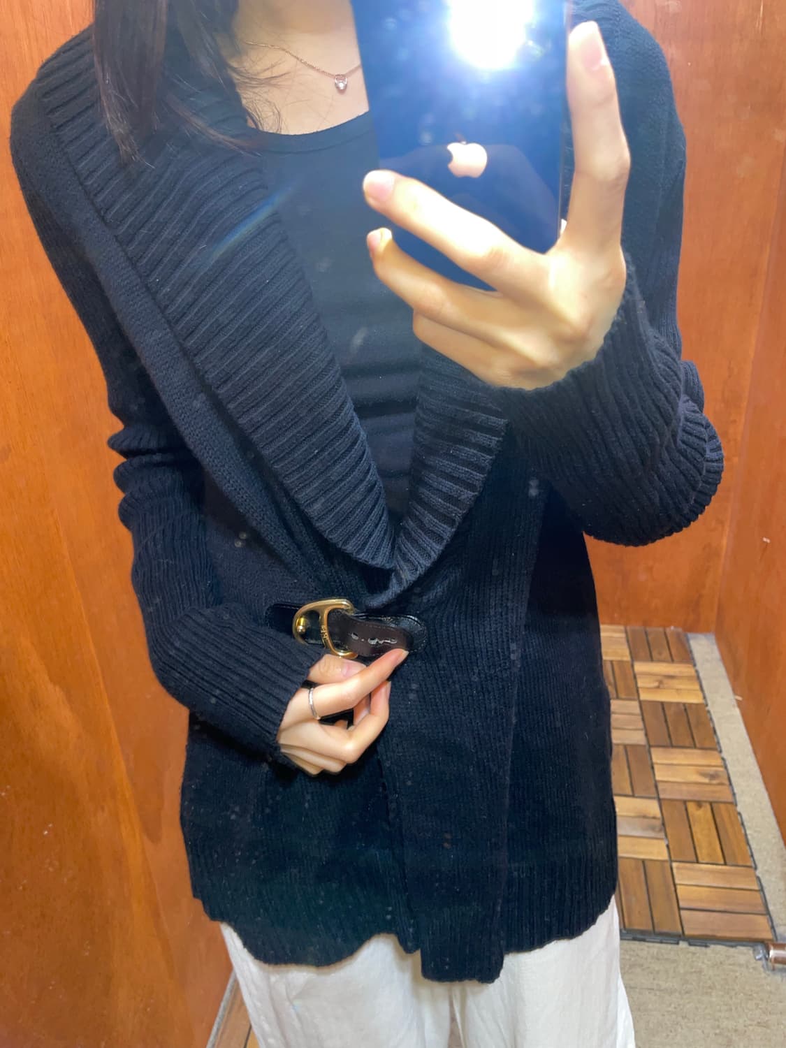 (M) LAUREN 로렌 랄프 로렌 숄 카라 니트 가디건 상품이미지2