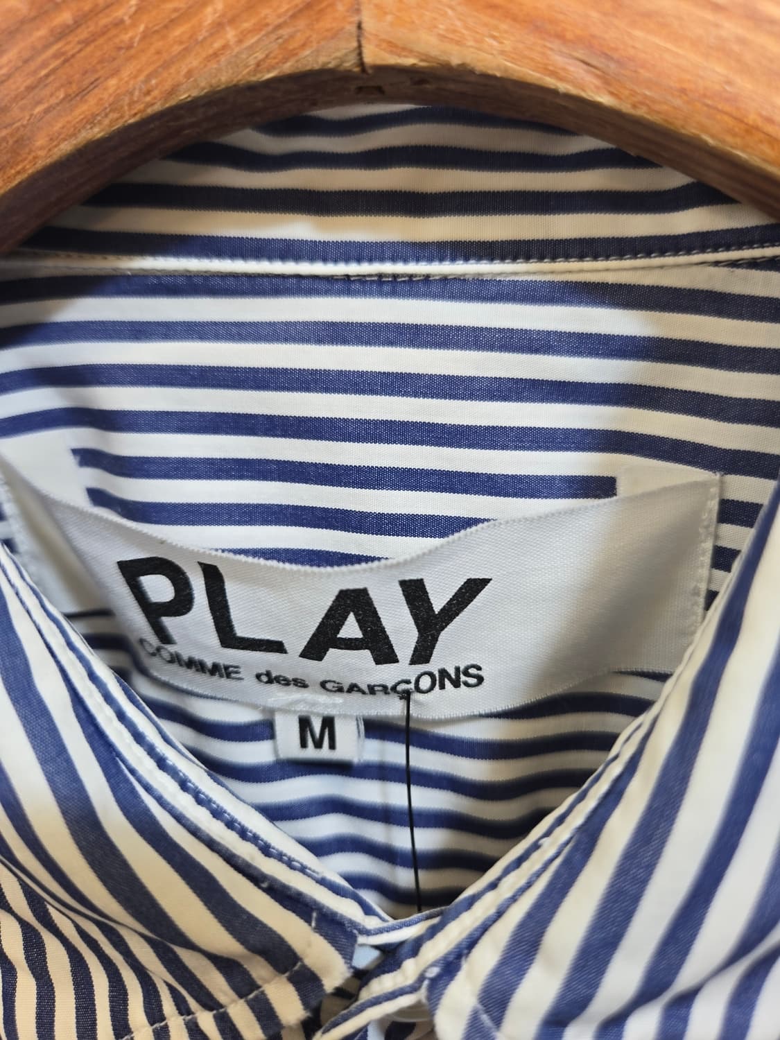 꼼데가르송 스트라이프 셔츠 블랙 와펜 상품이미지3