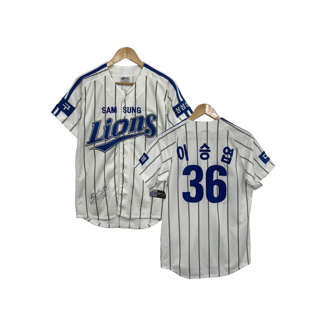 삼성 라이온즈 왕조 친필 싸인 이승엽 마킹 홈 유니폼 반팔 상품이미지1