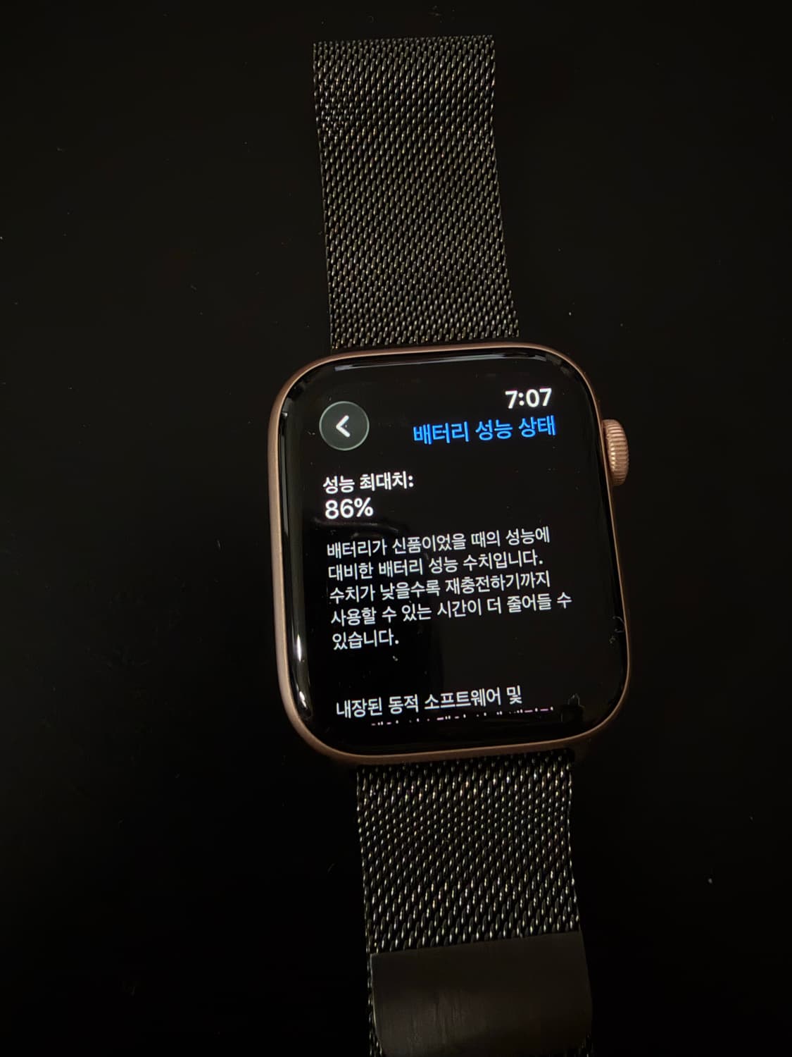 애플워치6 44mm + 정품 스트랩 2종 (배터리 성능 86%) 상품이미지4