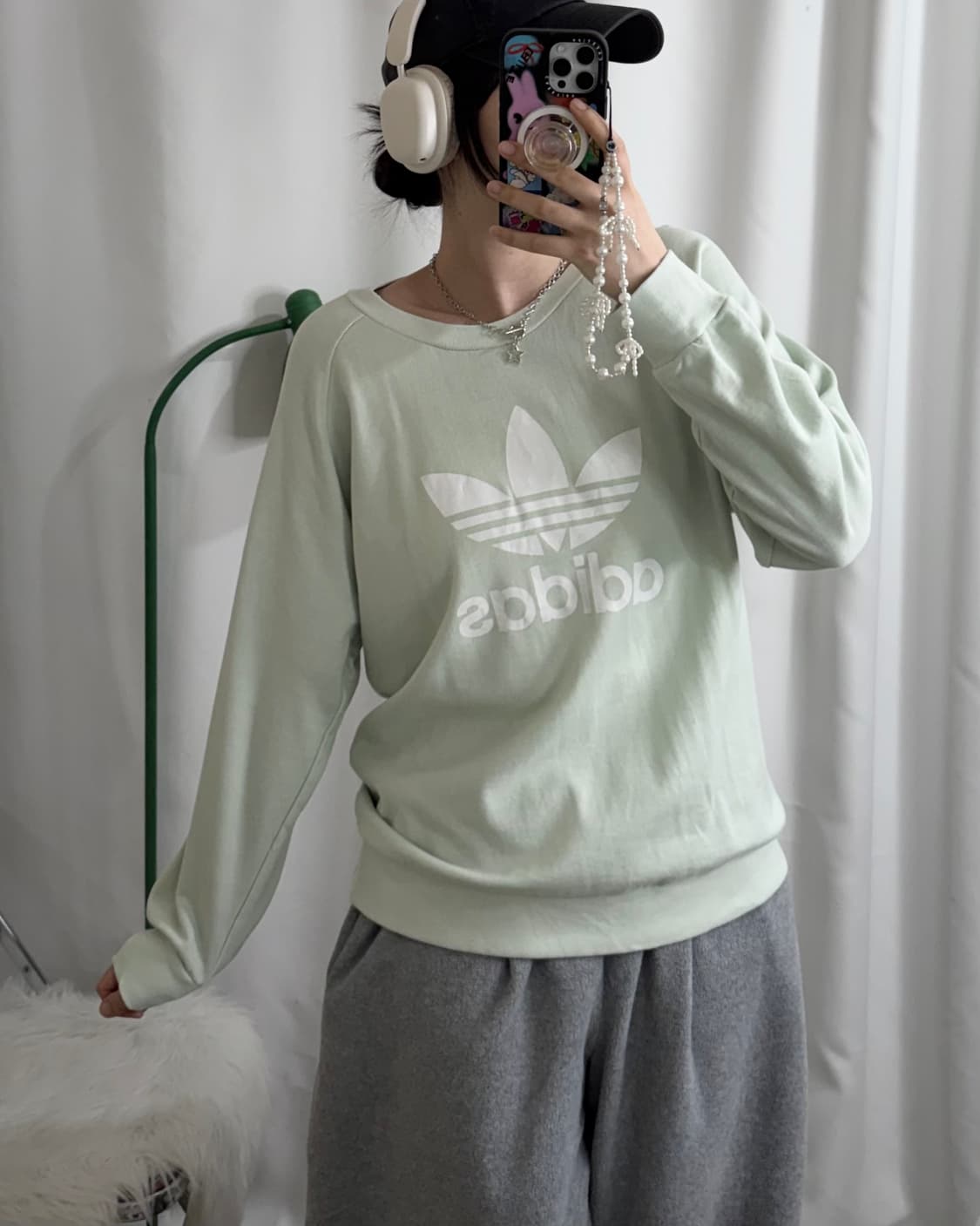 아디다스 민트 파이어버드 오버핏 맨투맨 상품이미지4