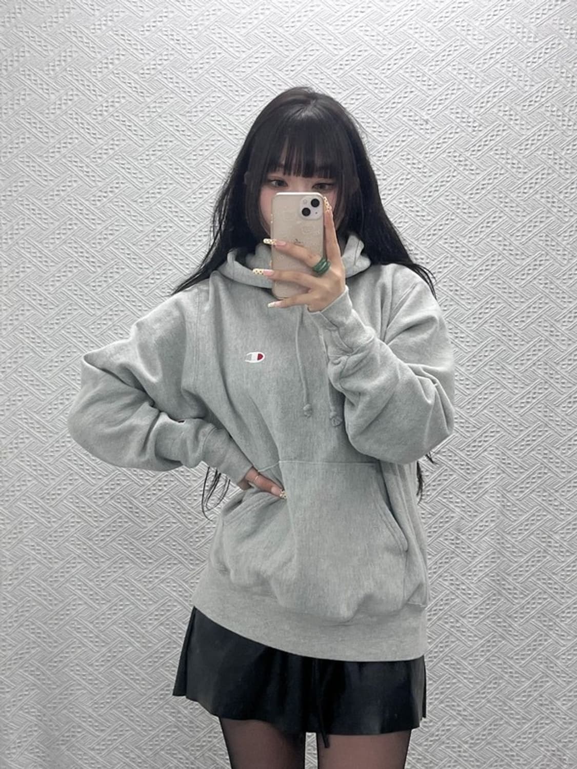 챔피온 리버스위브 빈티지 모던캐주얼 스몰로고 후드티 M C09827 상품이미지1