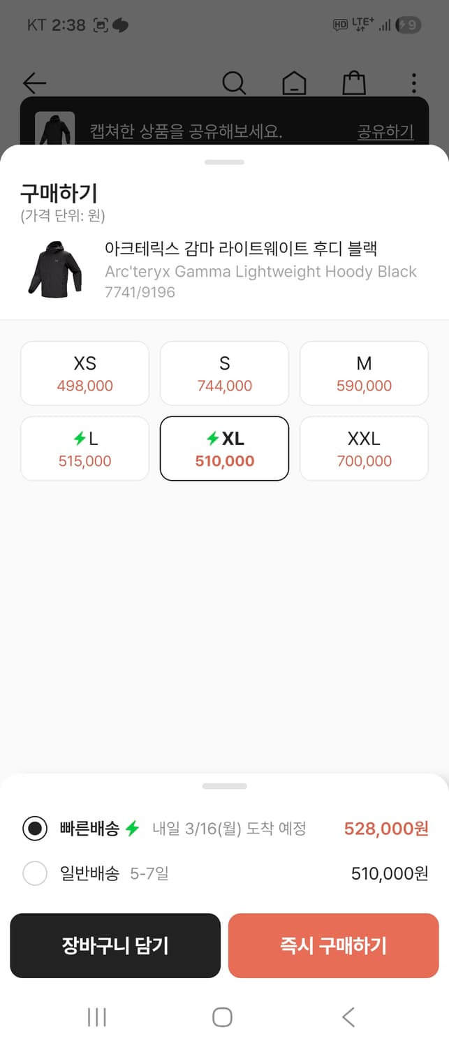 아크테릭스 감마 라이트웨이 후디 블랙 상품이미지2