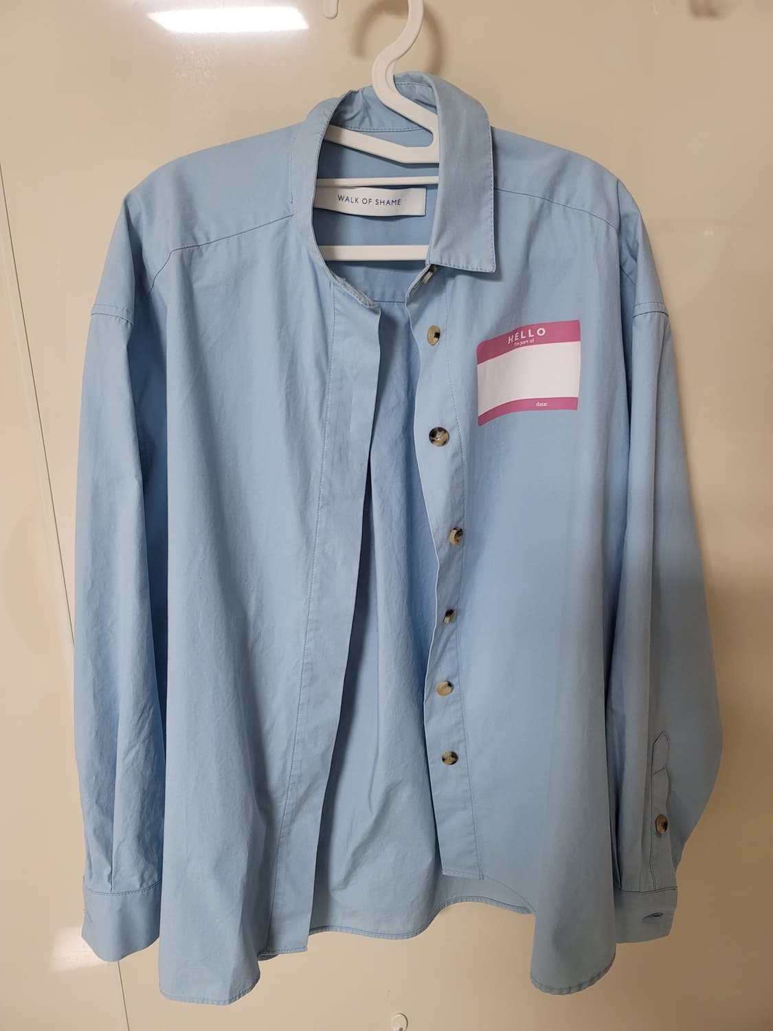 워크오브셰임 반카라 오버핏 코튼 셔츠 40/85표기 100정사이즈 극상 상품이미지1