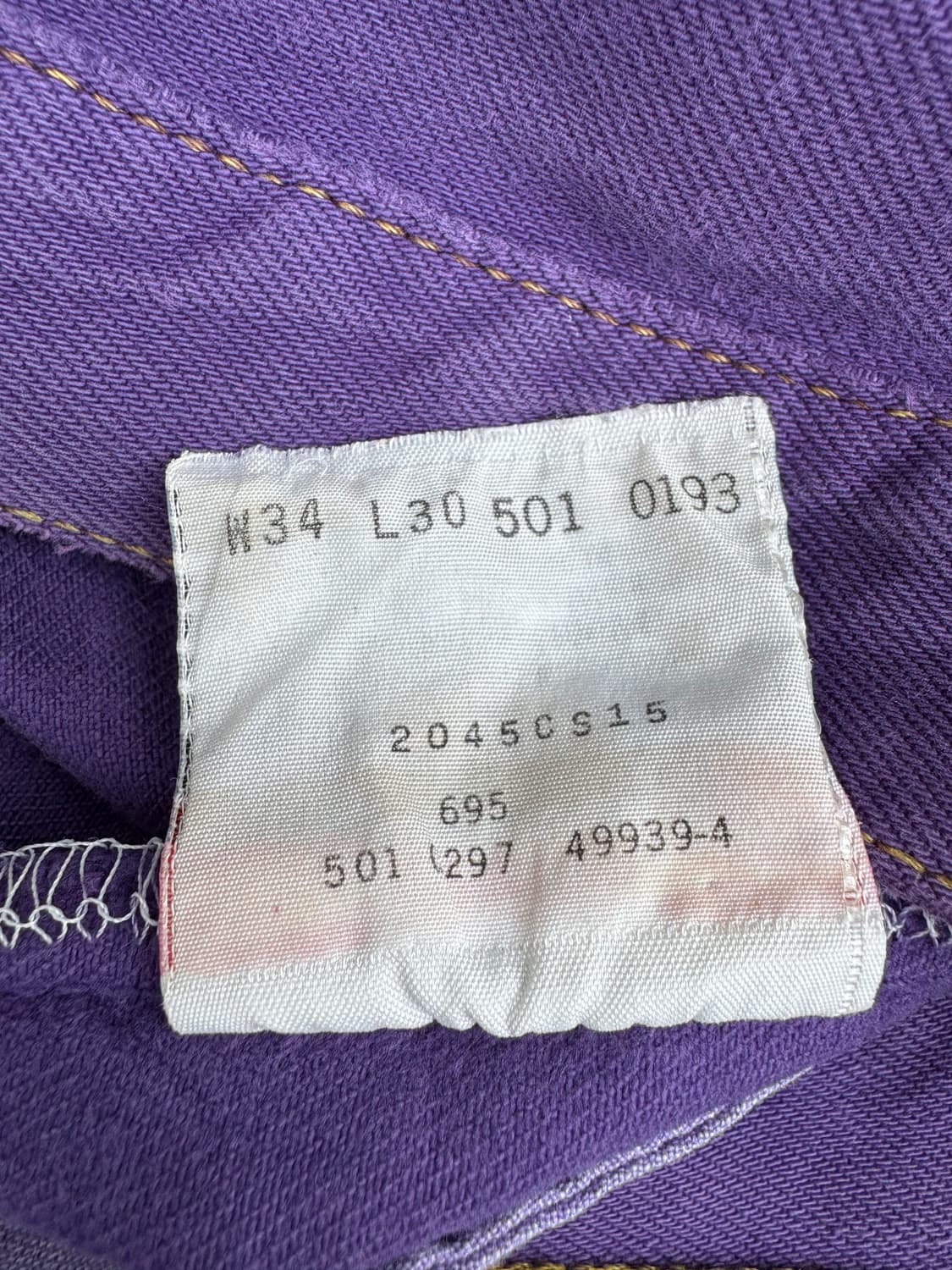 90s 리바이스 501 퍼플데님 상품이미지9