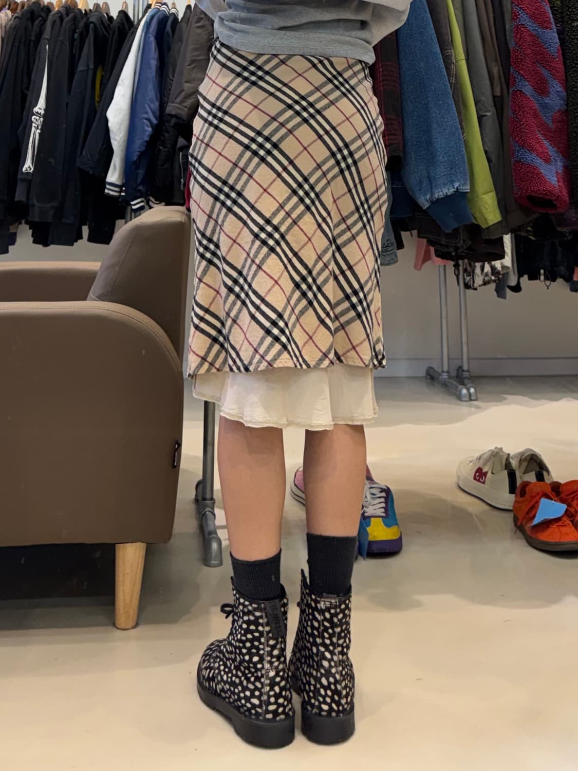 버버리 미디 스커트 상품이미지7