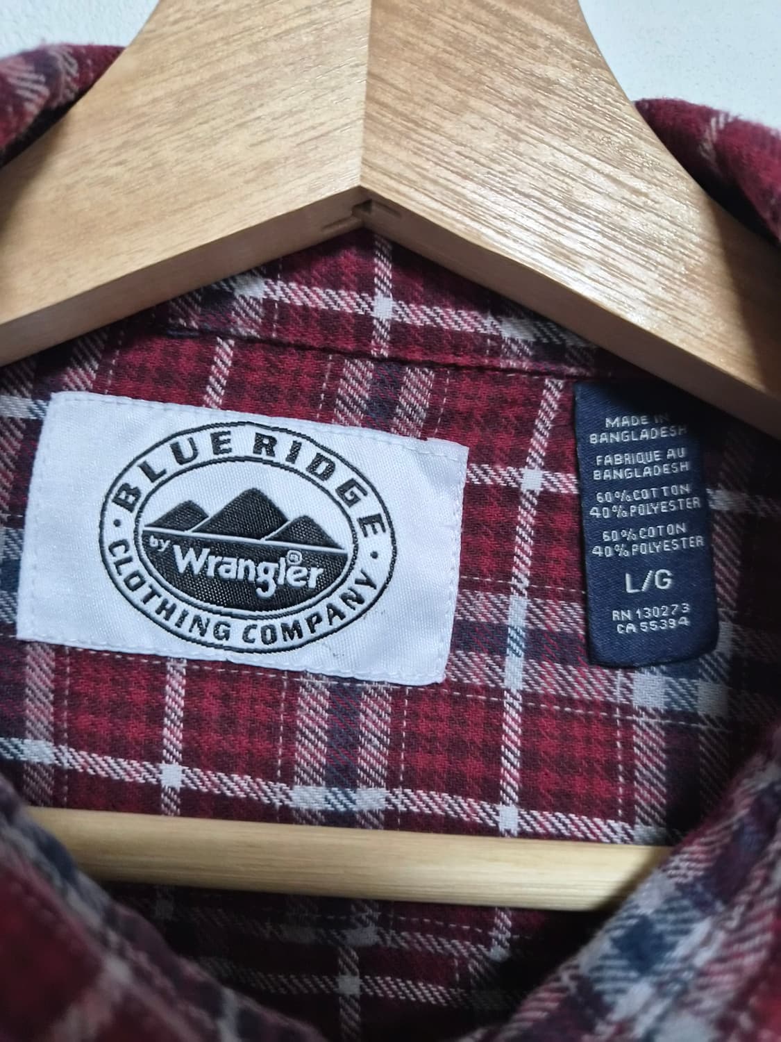 랭글러Wrangler 체크 플란넬 셔츠 L사이즈 - S309 상품이미지4