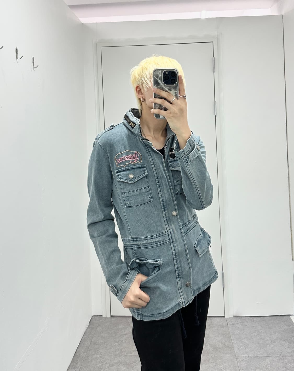 Vintage y2k patch detail denim jacket 상품이미지3