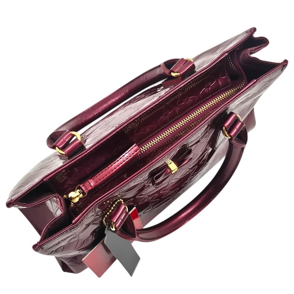 09s 사만다타바사 키티 리본 엠보 레더 토트백 상품이미지7