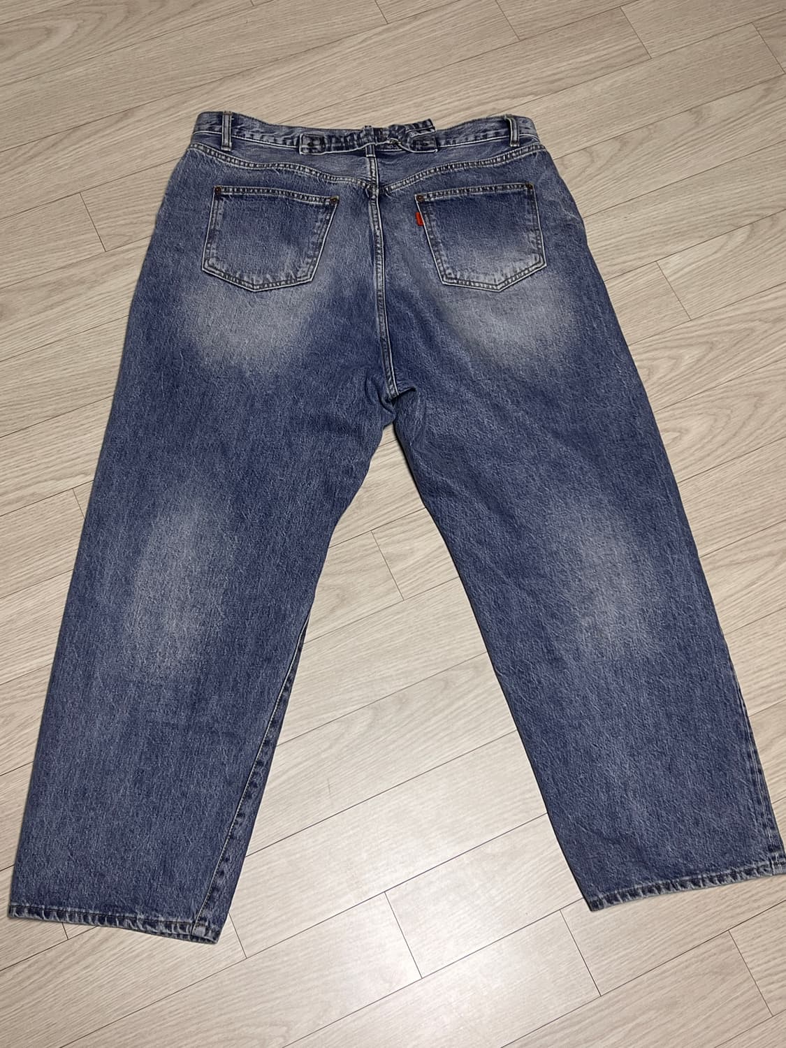 아워셀브스 와이드 테이퍼드 데님 3 워시드블루  상품이미지2