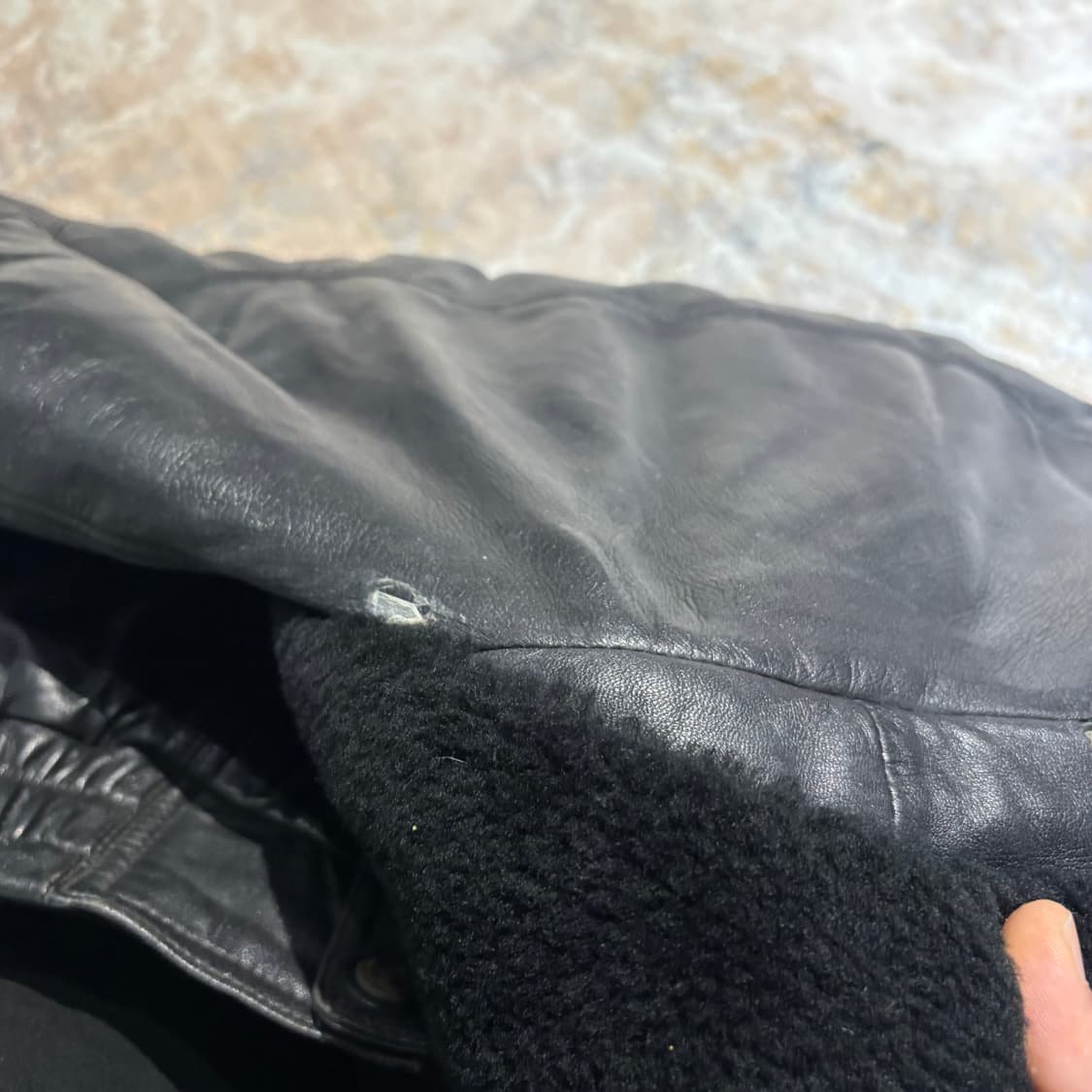 빈티지 양가죽 무스탕 봄버 레더자켓 상품이미지5