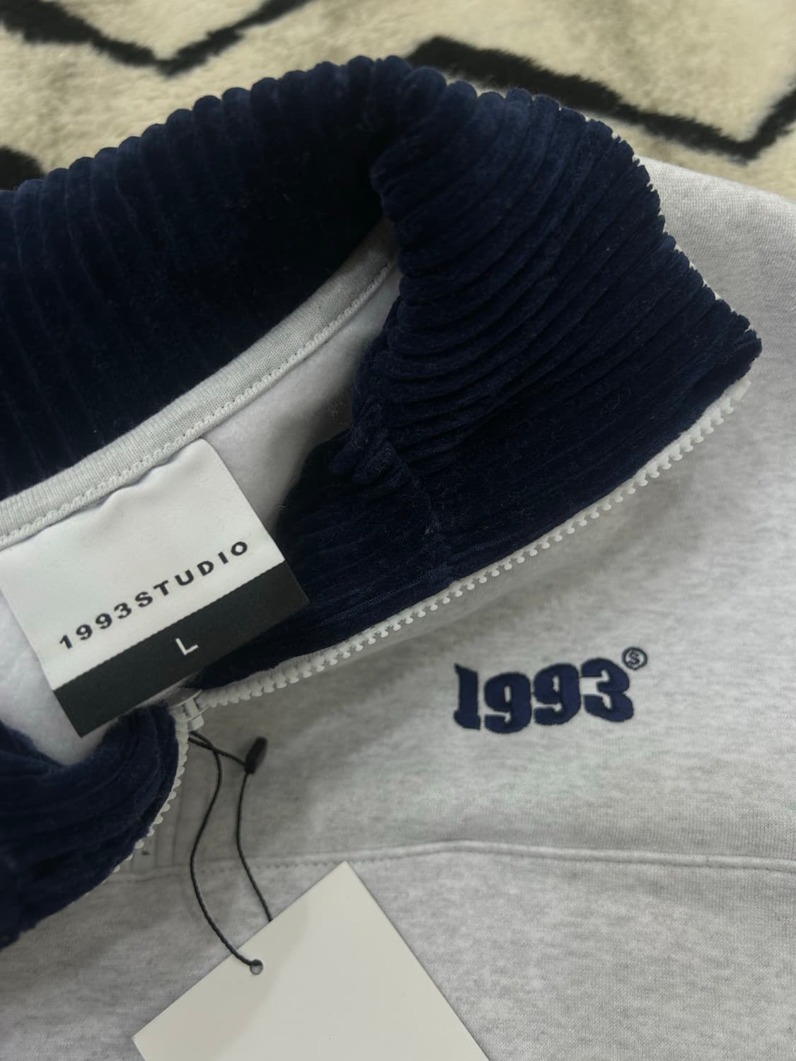 [L]1993스튜디오 오버핏 하프집업 맨투맨/멜란지그레이/기모 상품이미지5