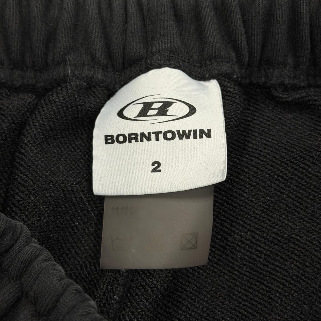 본투윈 크롬 B로고 트랙 라인 와이드 팬츠 바지 블랙 2 상품이미지5