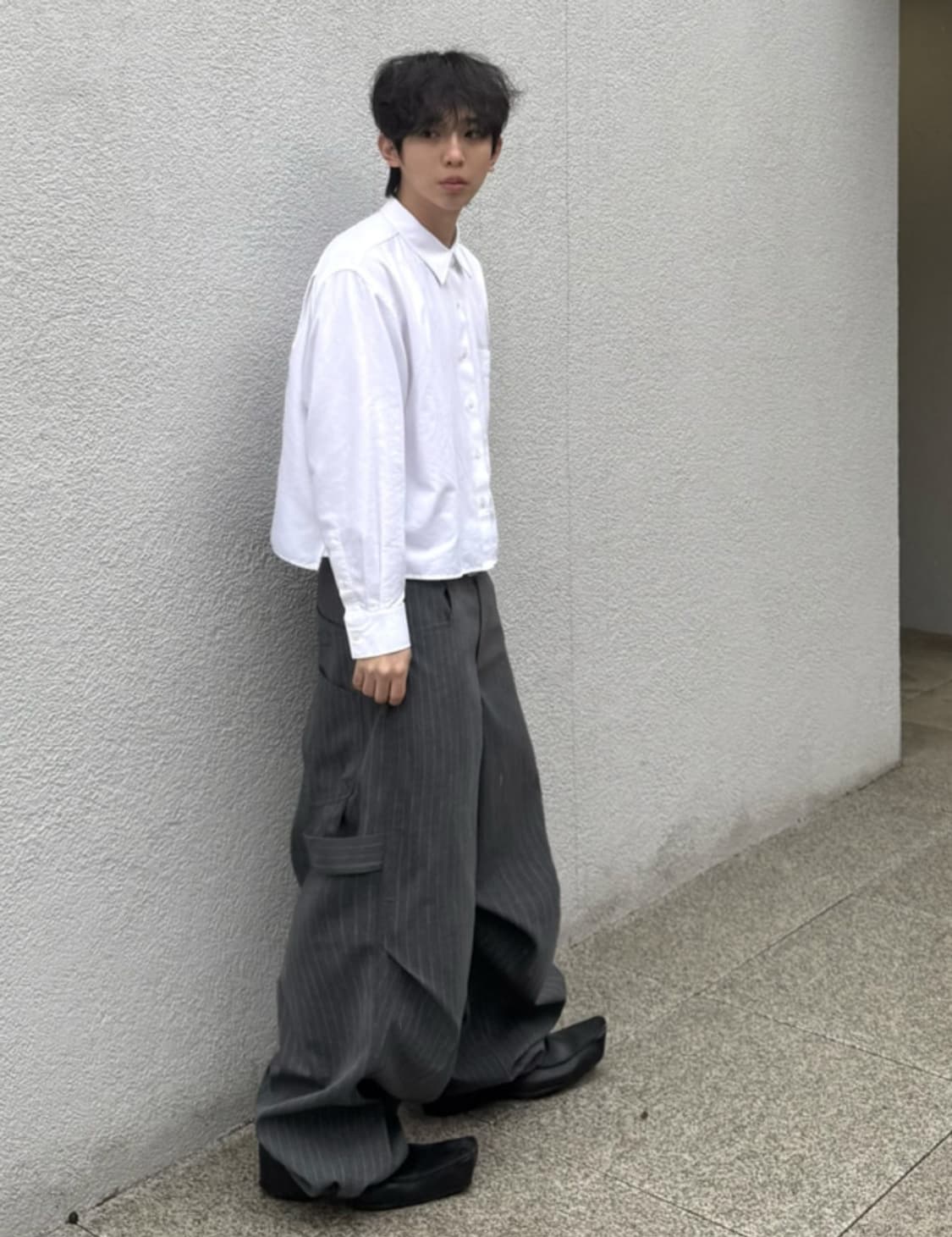 카미엔 247 올데이 스트라이프 팬츠 그레이 3 상품이미지1