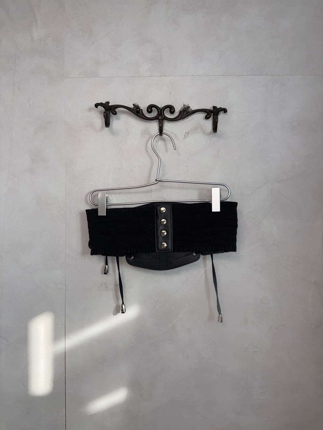 Black floral laceup buckled corset belt 상품이미지4