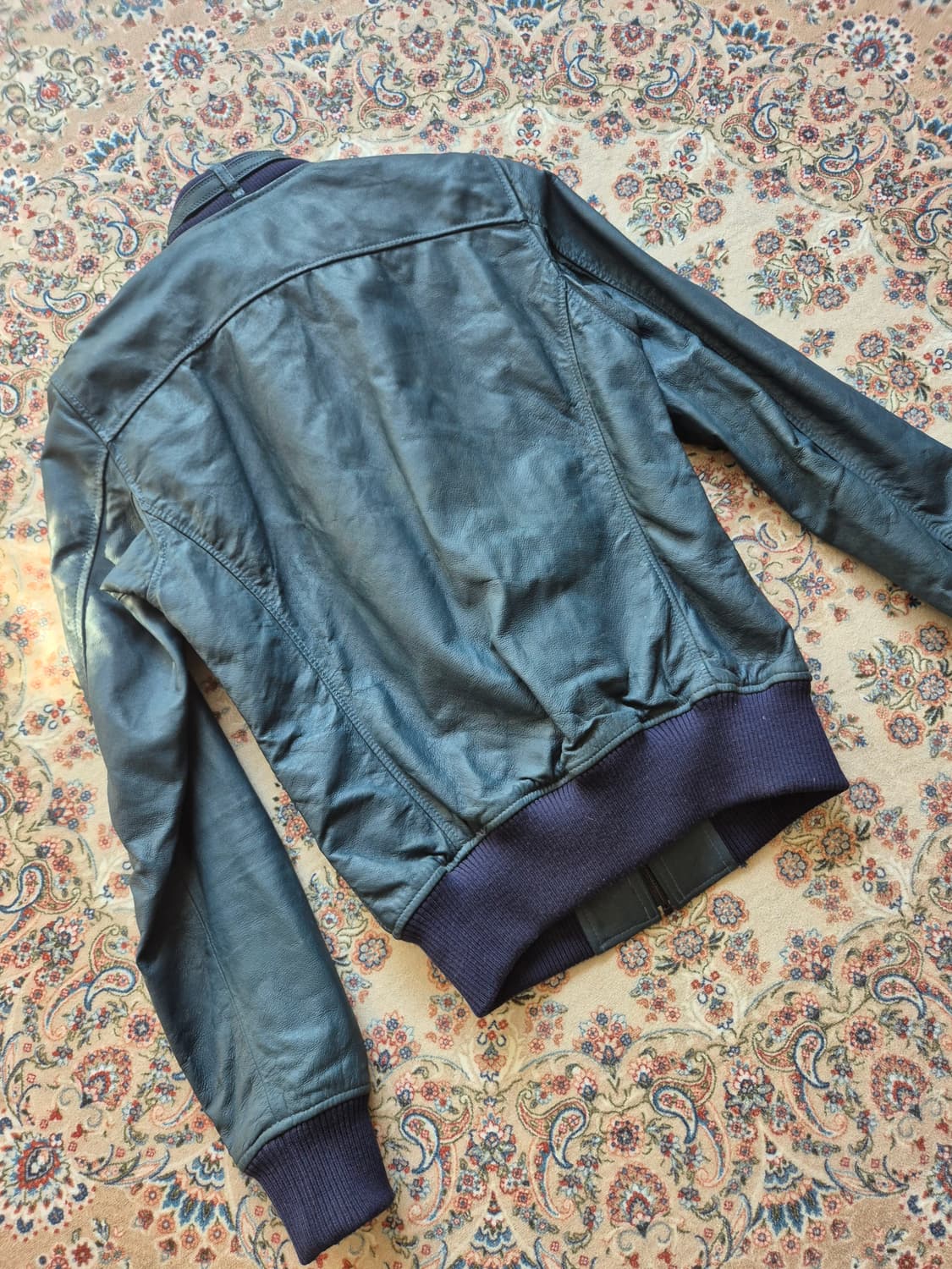 기무라타쿠야 착용 히스테릭 글래머 레더 블루종 상품이미지3