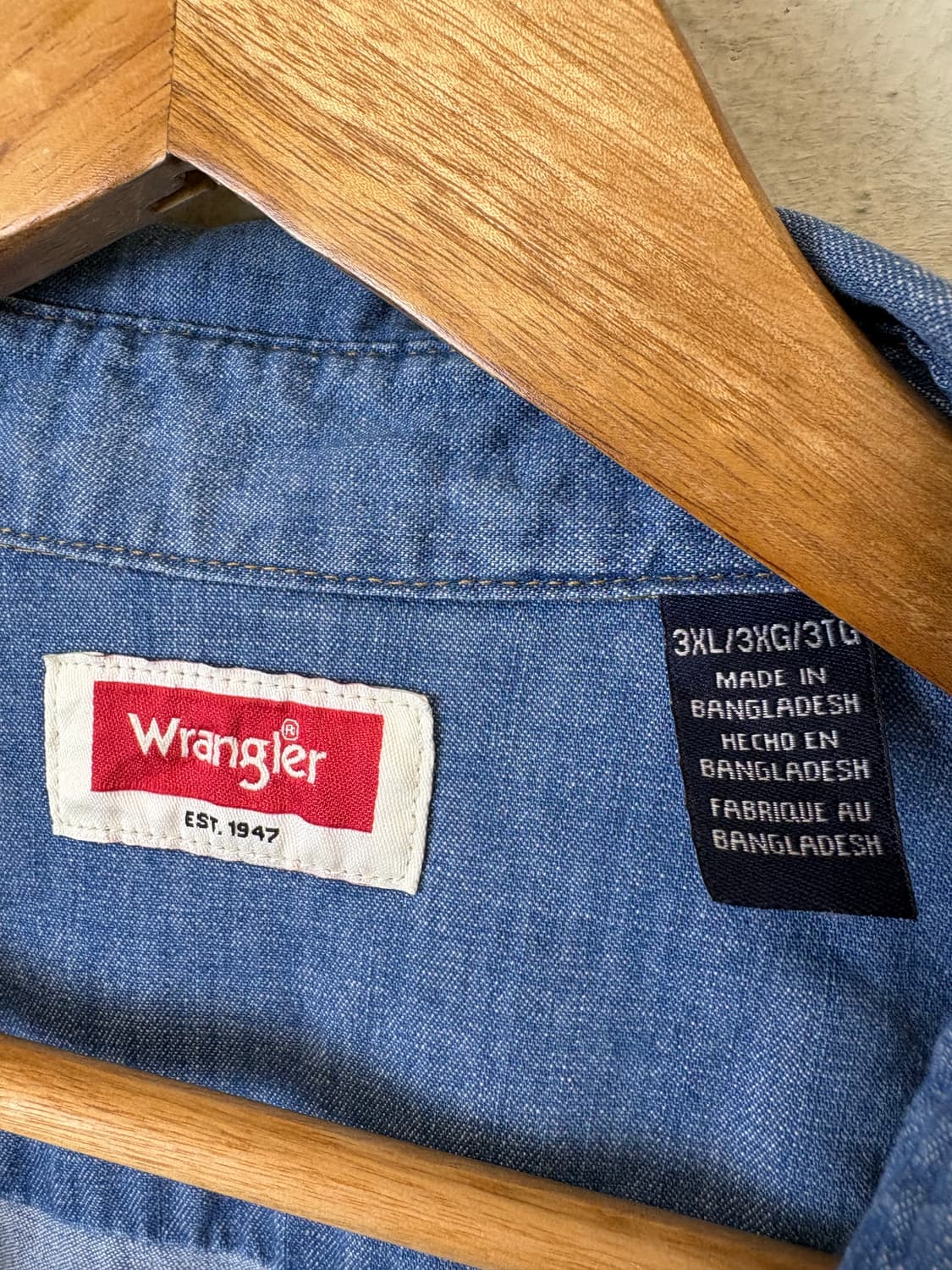 랭글러 빈티지 데님 반팔 셔츠 상품이미지6