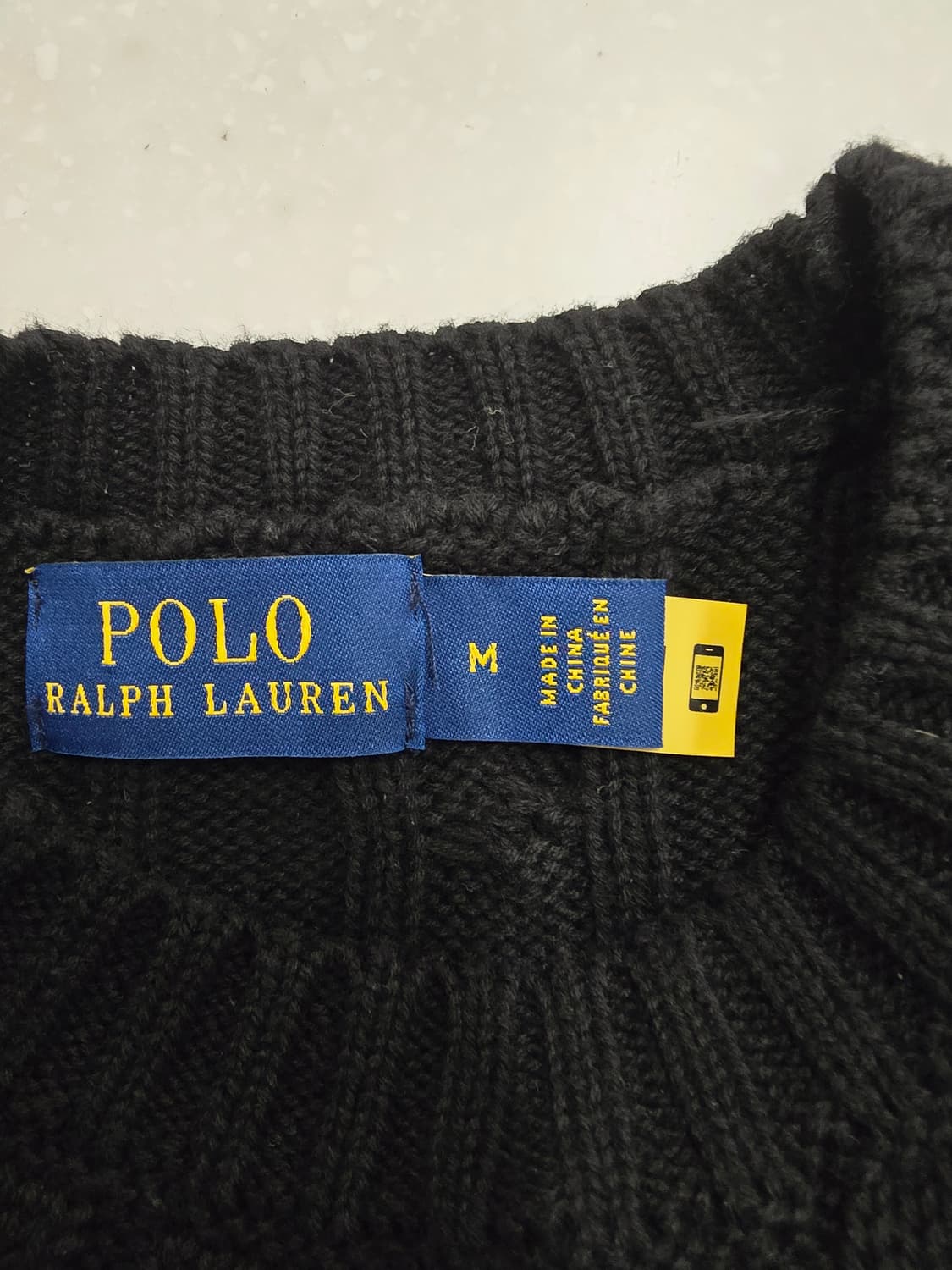 폴로 랄프로렌 케이블 반팔 니트 블랙m 상품이미지9