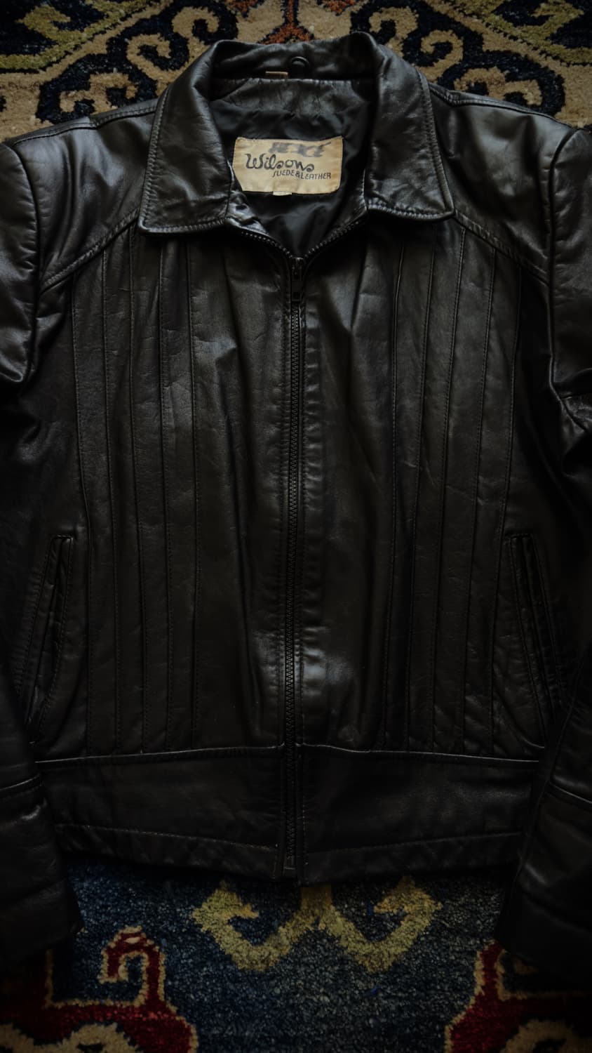 80s Wilsons black Whisker Leather Jacket 상품이미지4
