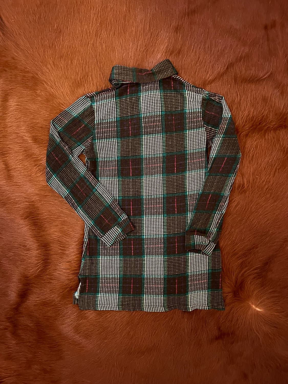 Retro Plaid Half Button top 상품이미지5