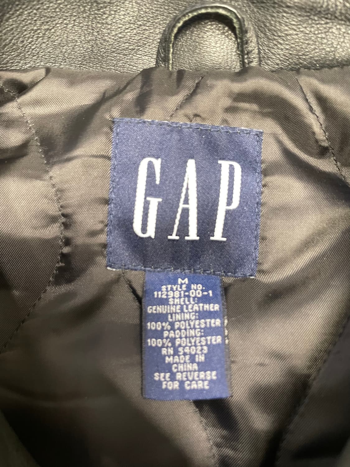 [M] 올드 갭 레더 카코트 블랙 상품이미지5