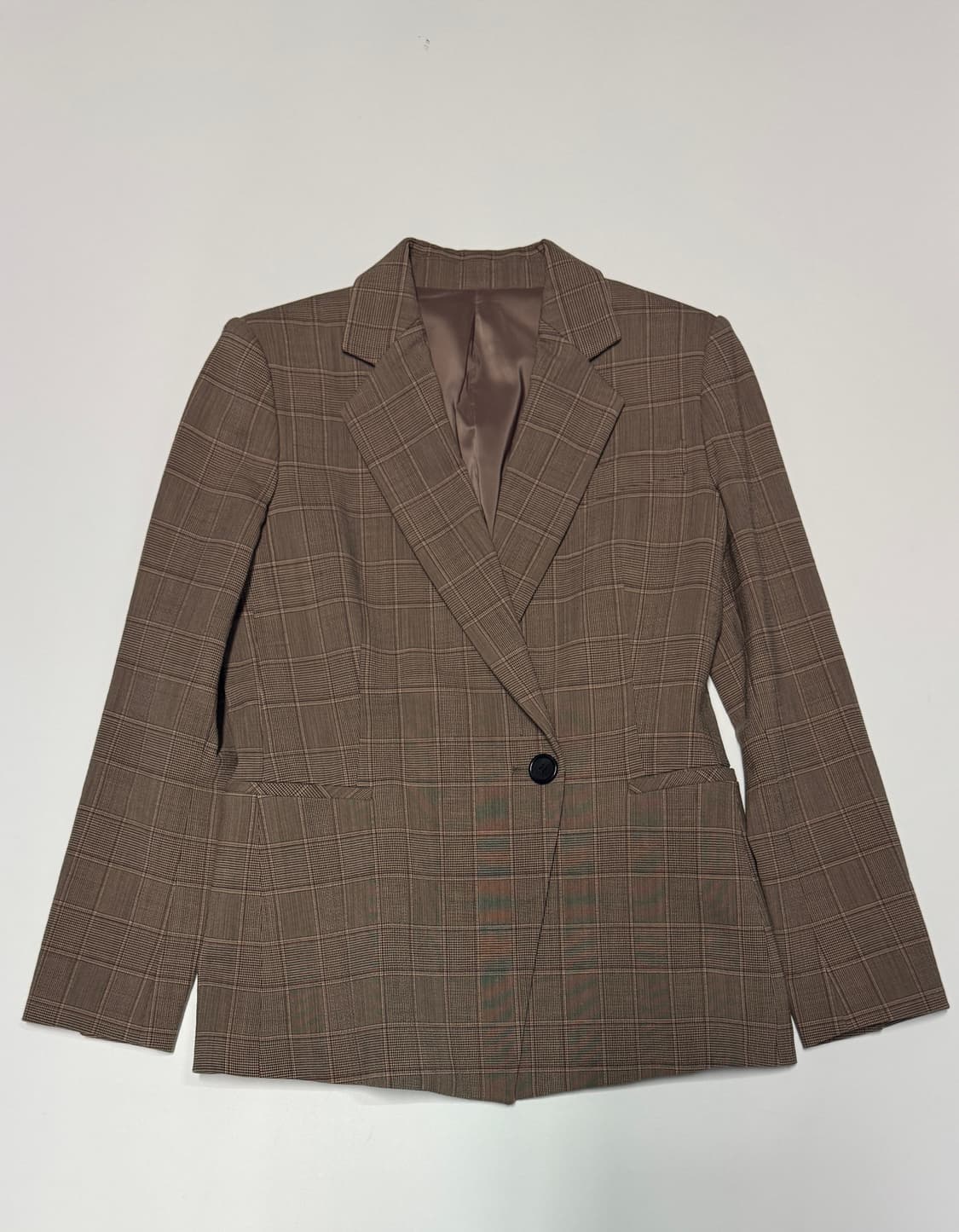 여성 미샤 Michaa 빈티지 체크 블레이저 울 자켓 상품이미지1