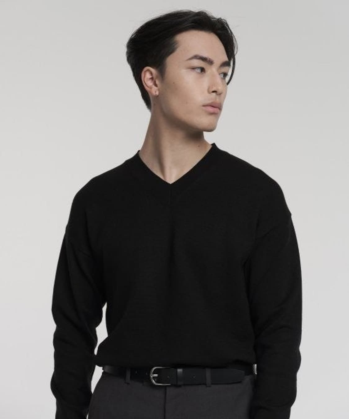 새제품 1+1) 데꼬로소 울 오버핏 니트 블랙 상품이미지2