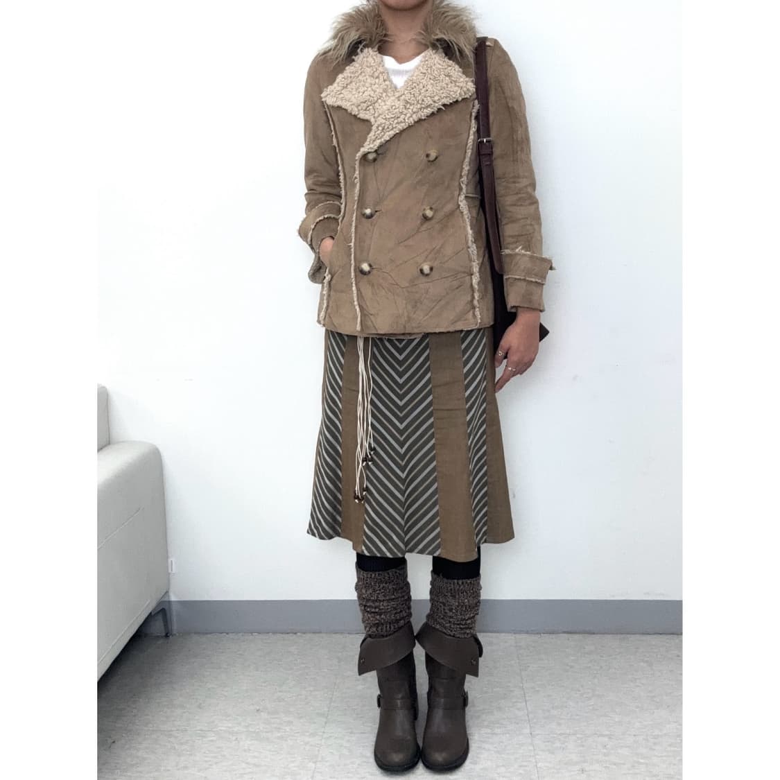 빈티지 브라운 무스탕 자켓 상품이미지2