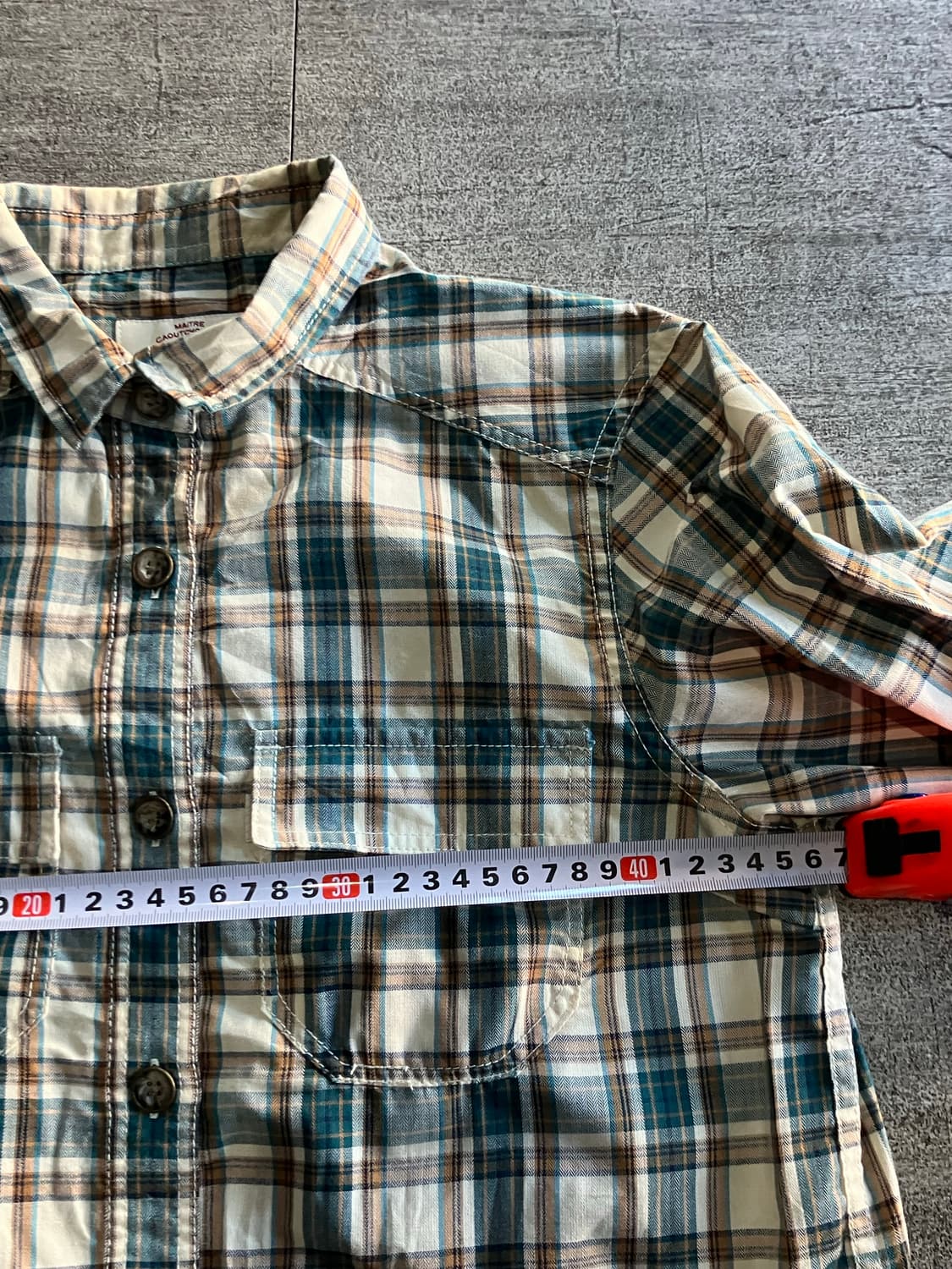 일본빈티지 Aigle1853 하구미모리걸 할매카지 80s 체크셔츠 상품이미지3