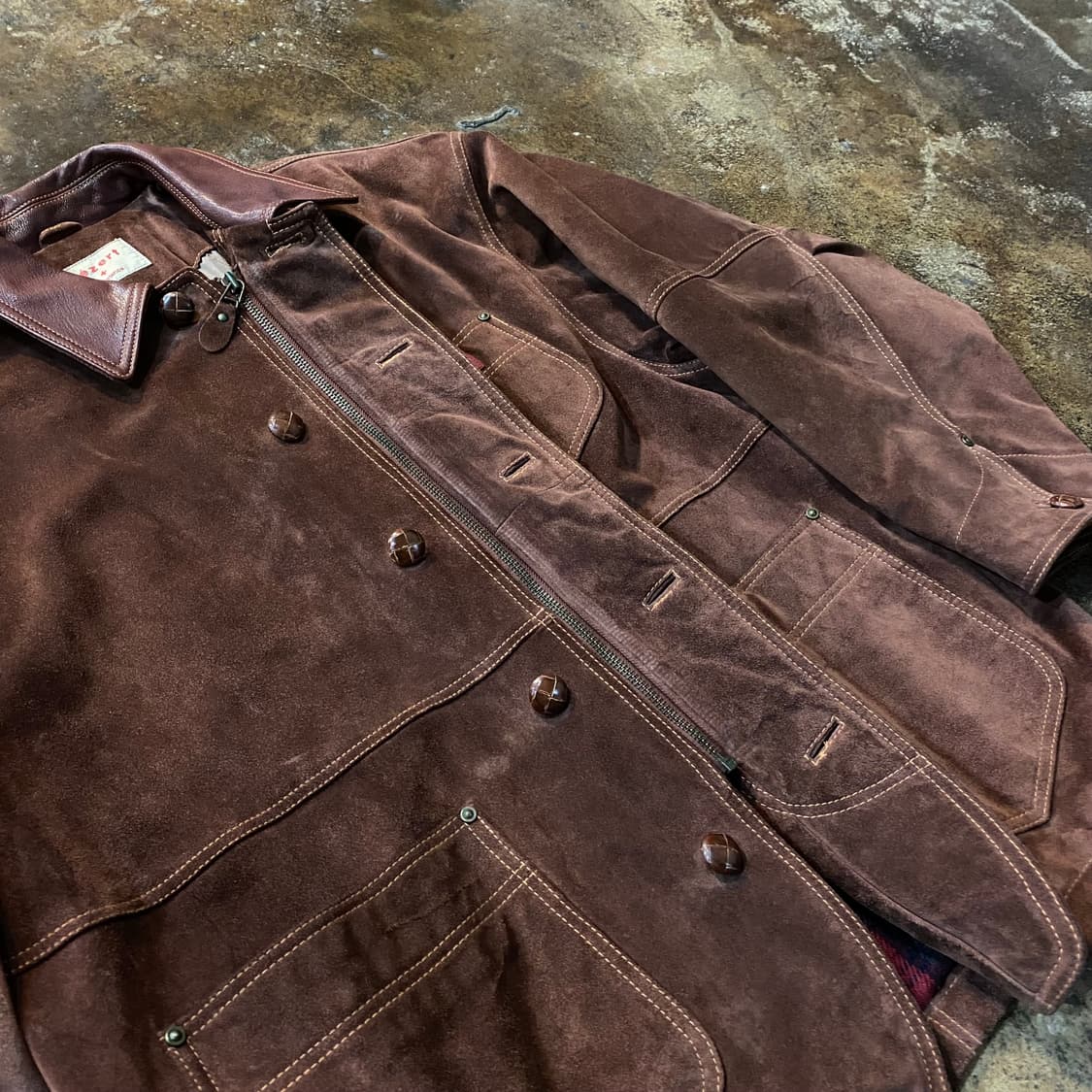 (M) 90s dezert 브리운 스웨이드 자켓 상품이미지5