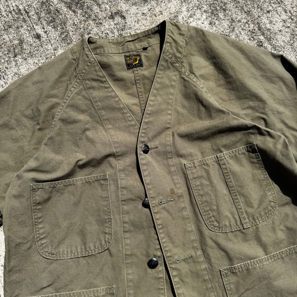 [L] Orslow 오어슬로우 논카라 립스탑 밀리터리 자켓 상품이미지5