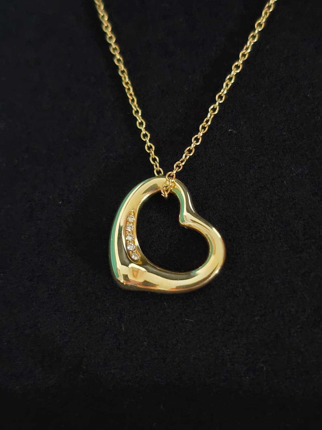 티파니앤코18k 5다이아오픈하트목걸이 정품  상품이미지1