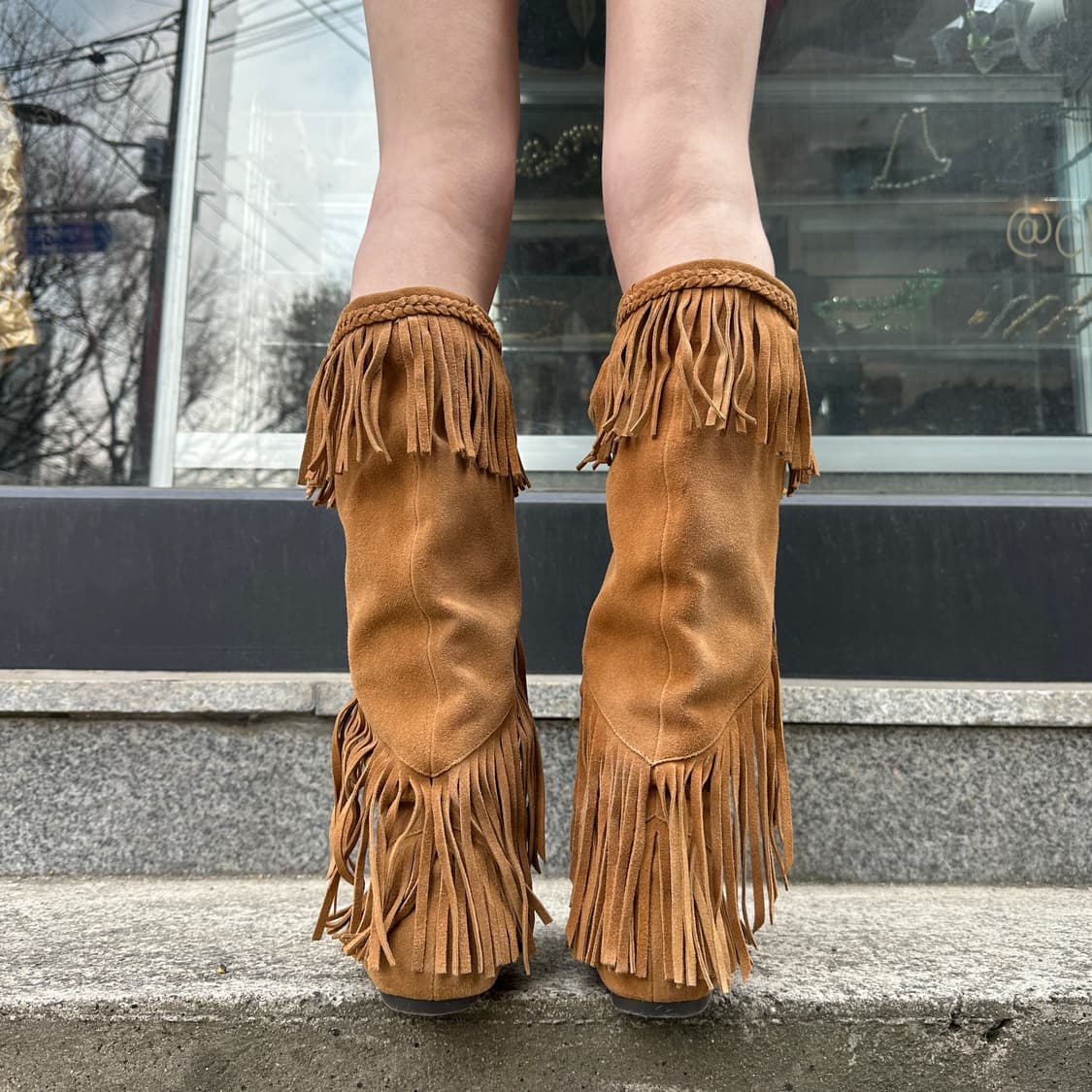 00s 샘 에델만 스웨이드 프린지 포인트 부츠 상품이미지10