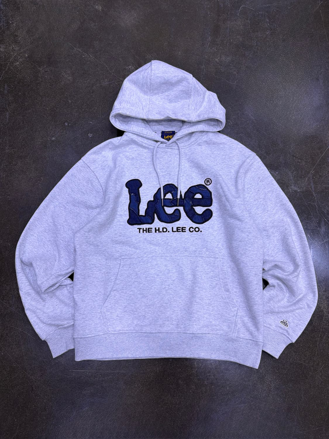 Lee 리 데님 패치워크 자수 후드티 후디 그레이 스탠다드핏 M 상품이미지1