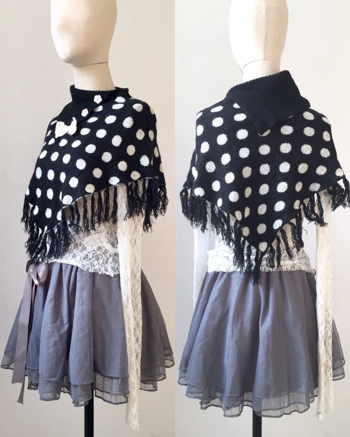 헤이세이 쇼죠 도트 리본 넥워머 상품이미지1