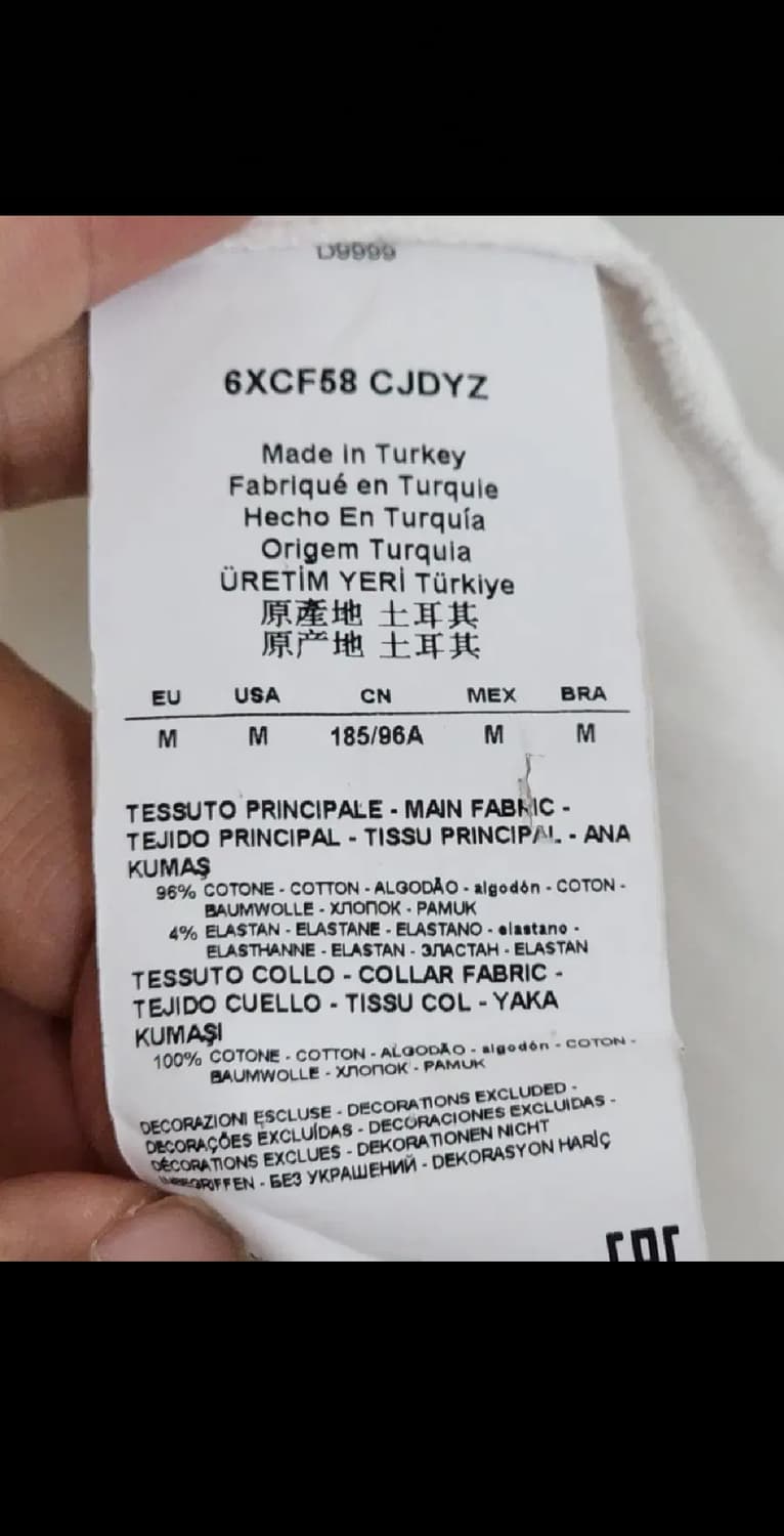 (M) 아르마니 반팔 카라티 화이트 PK 폴로 티셔츠 스판 피케티 상품이미지5