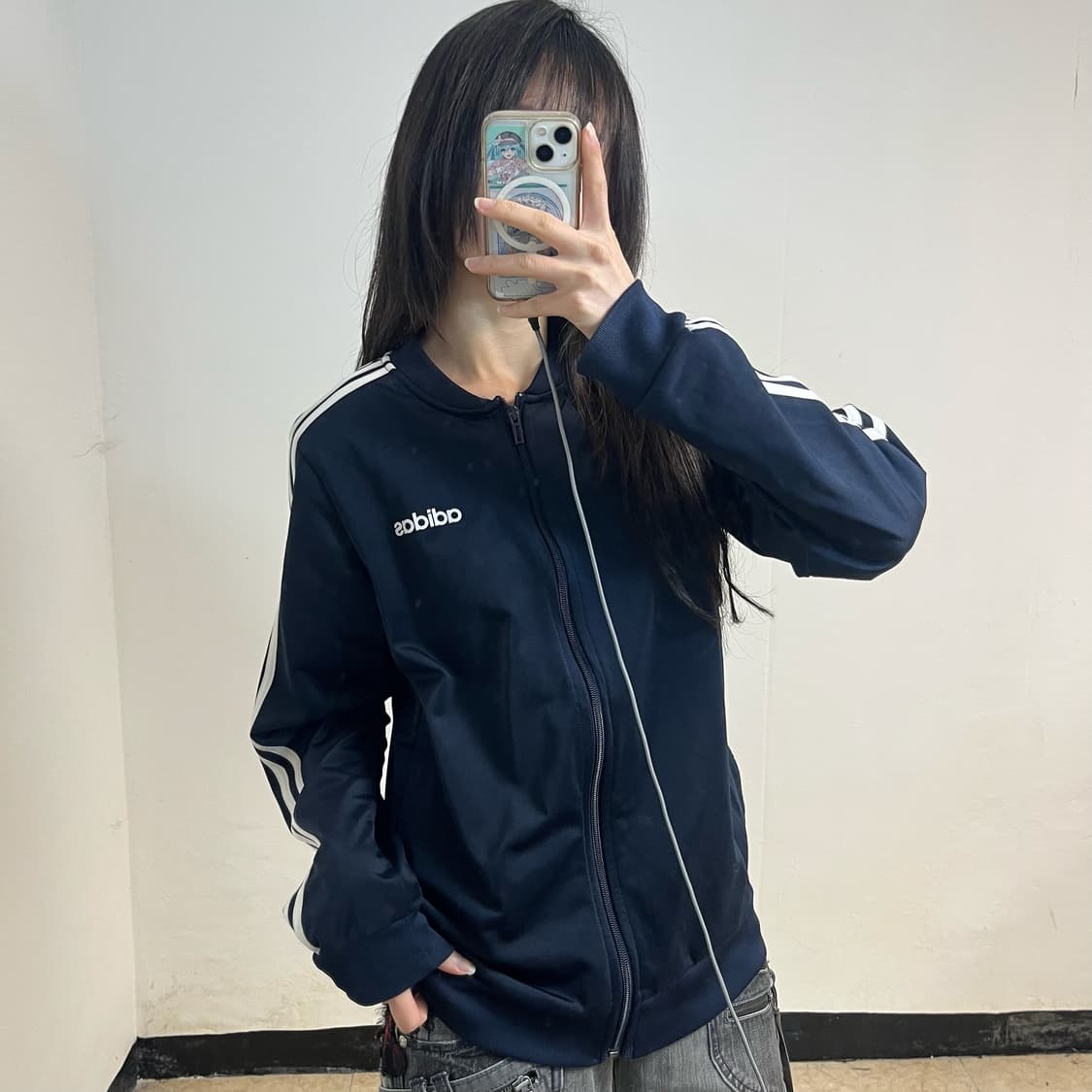 Adidas navy china neck track jacket 상품이미지2