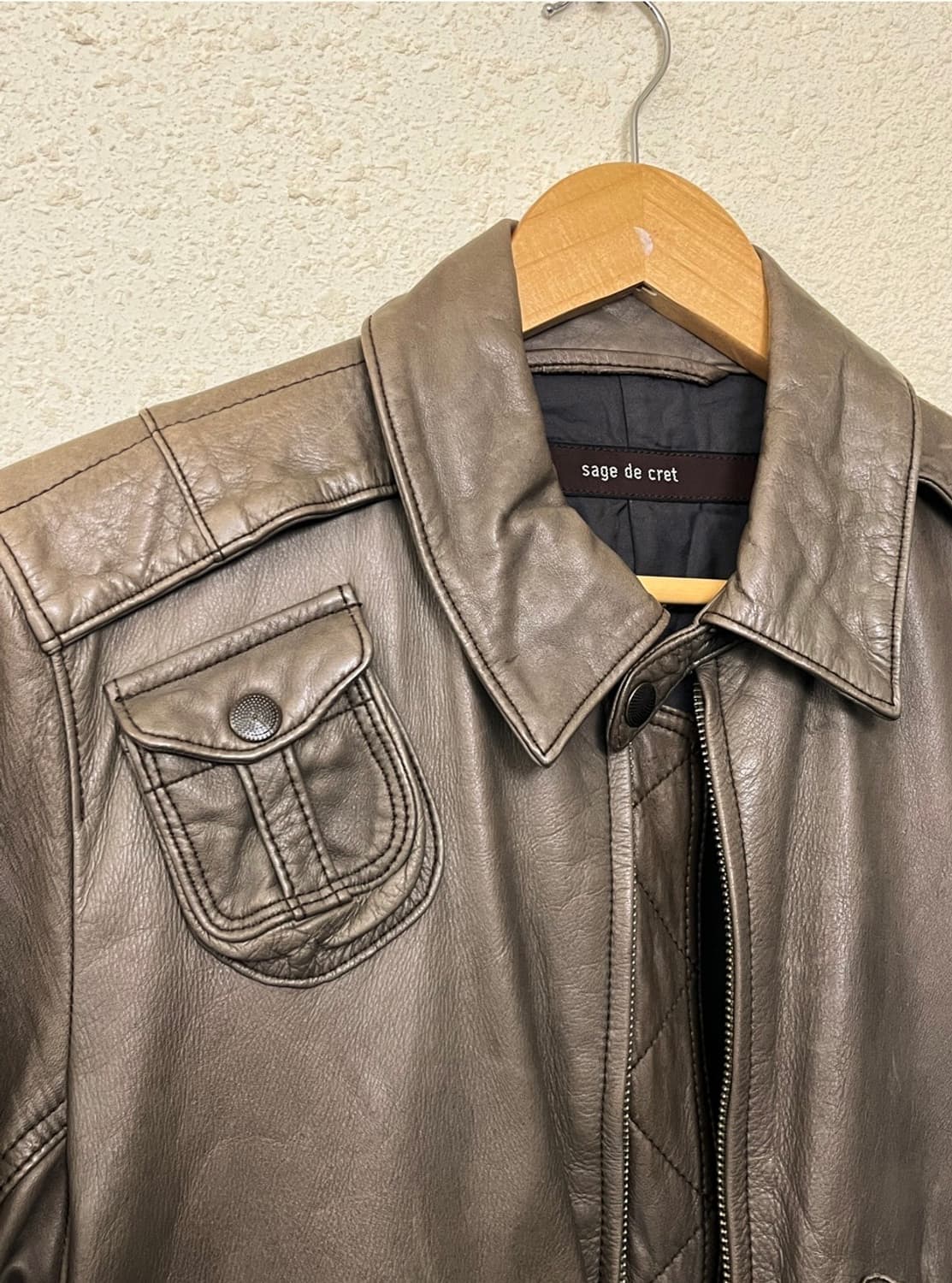 사쥬 드 크레 코도반 가죽자켓 상품이미지2