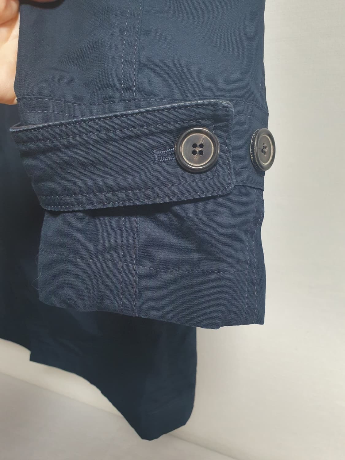 타임 TIME 딥네이비 가죽카라 탈부착 내피 싱글코트 상품이미지7